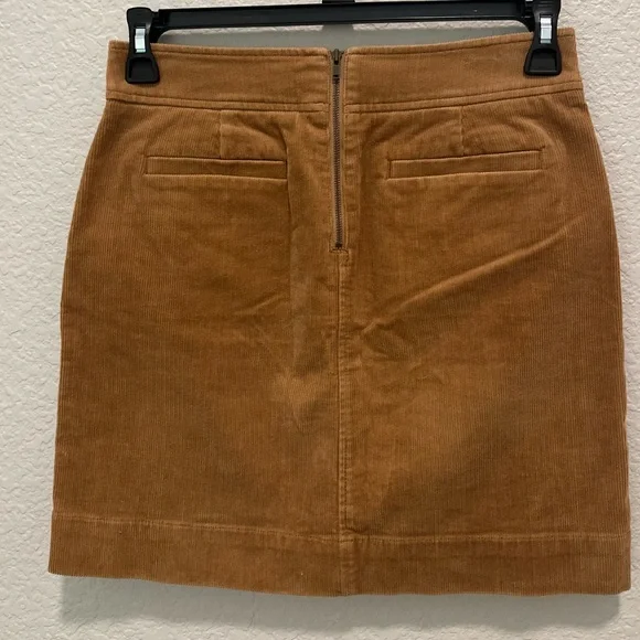 Ann Taylor LOFT Corduroy Mini Skirt Copper-Brown Women's Size 0 - Picture 5 of 6